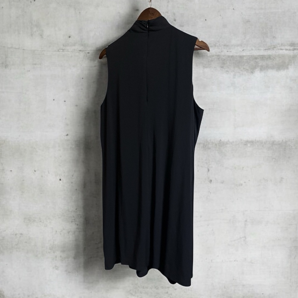 London Times Elegant Black Asymmetrical Ruffle Dress - Picture 2 of 4